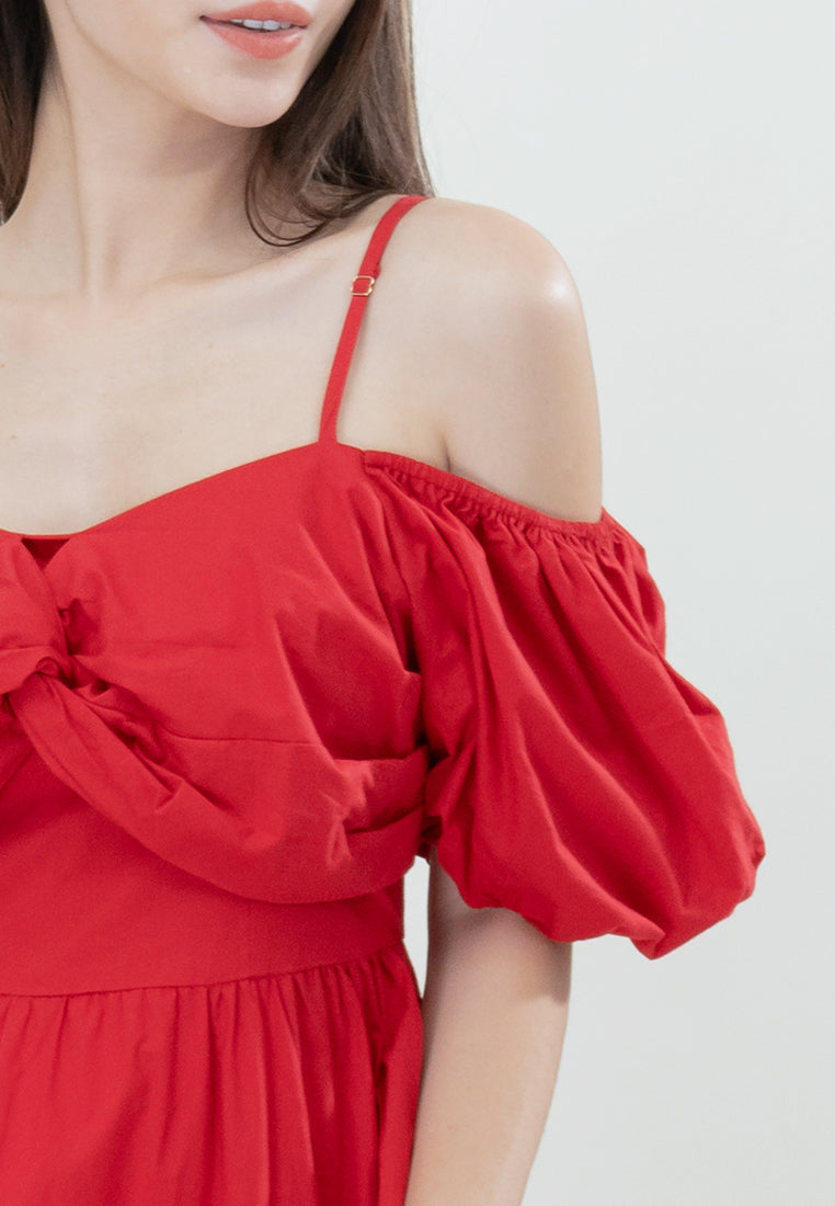 Plain B. Cold Shoulder Midi Dress