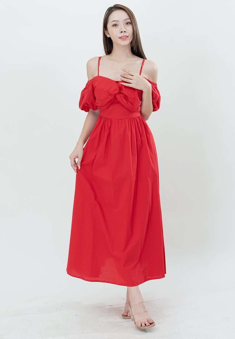 Plain B. Cold Shoulder Midi Dress