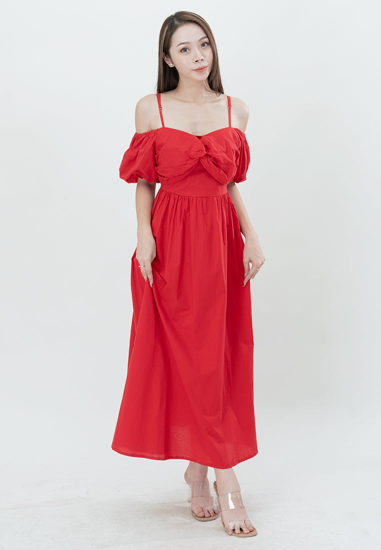 Plain B. Cold Shoulder Midi Dress