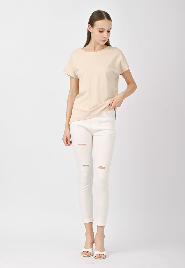 Plain B. Wide-Neck Top