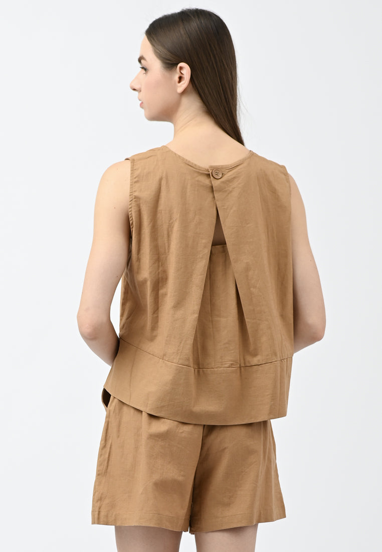 Plain B. Linen Sleeveless Top