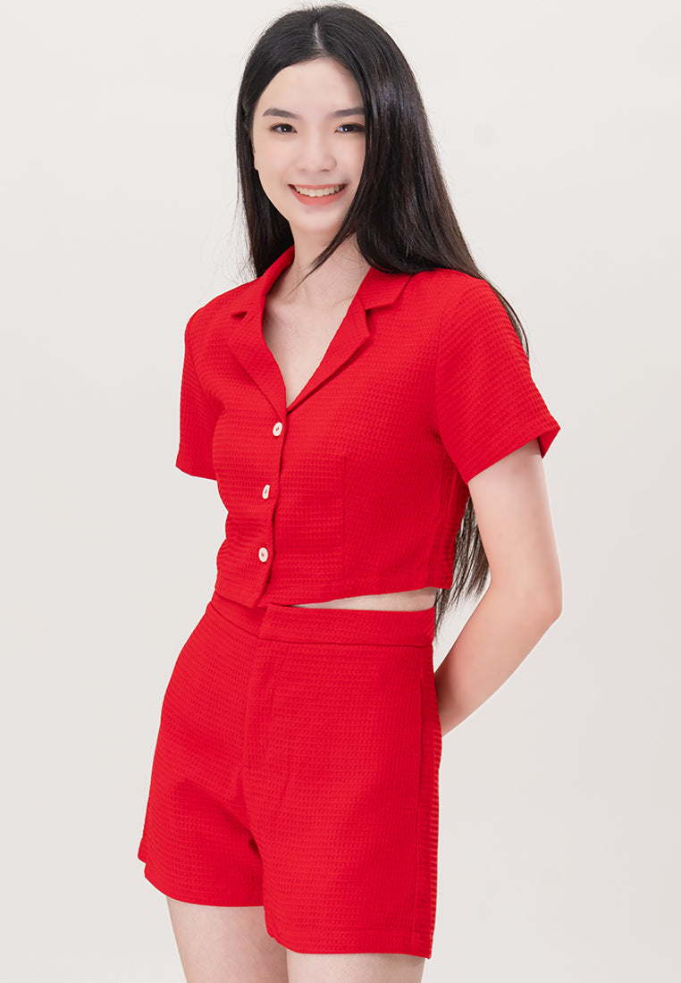 Plain B. Waffle Cropped Top