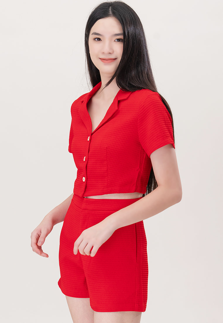 Plain B. Waffle Cropped Top