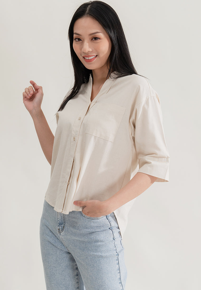 Plain B. Linen Blouse Top