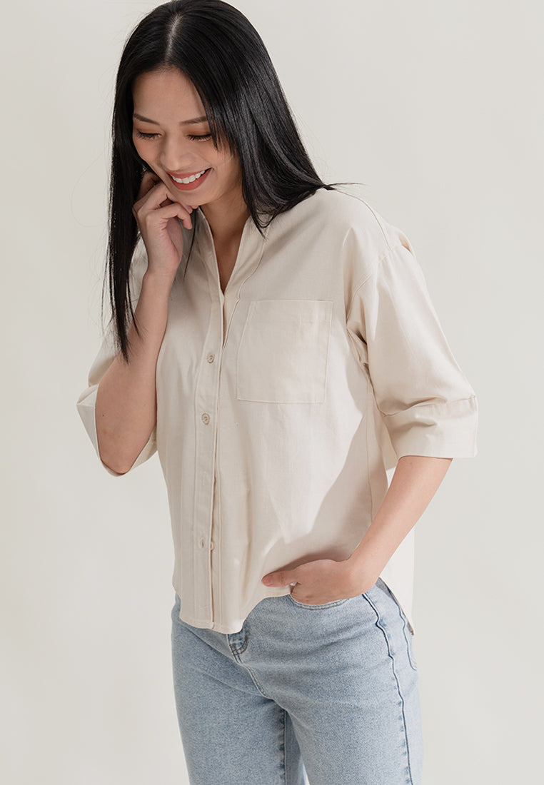 Plain B. Linen Blouse Top