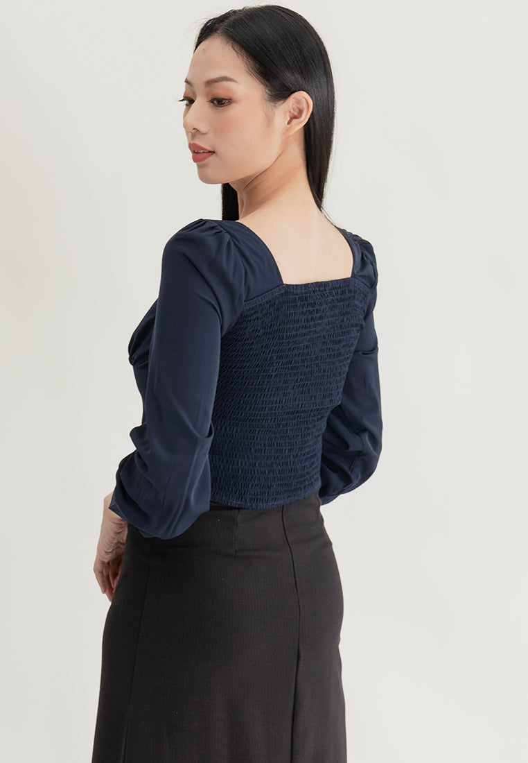 Plain B. Long Sleeve Cropped Top