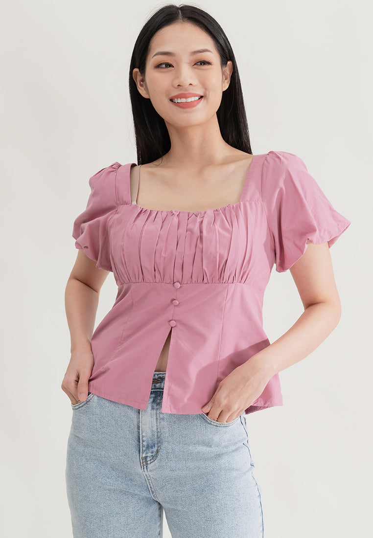 Plain B. Square Neck Shirt Top