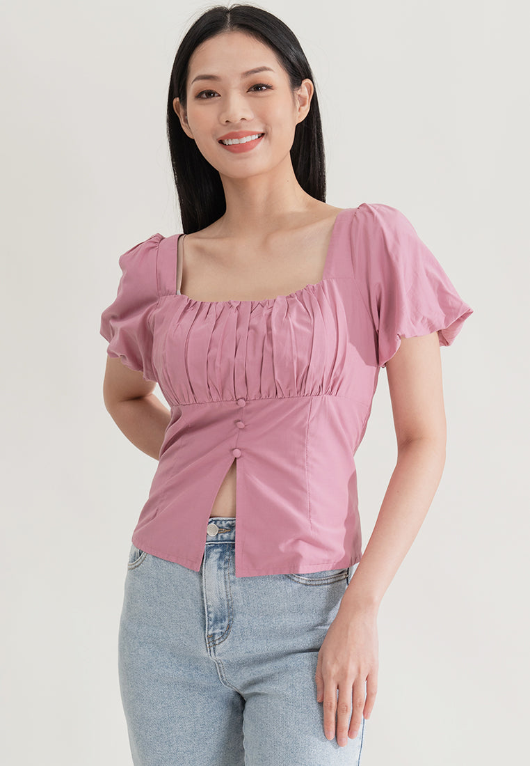 Plain B. Square Neck Shirt Top