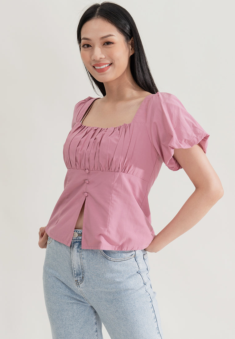 Plain B. Square Neck Shirt Top