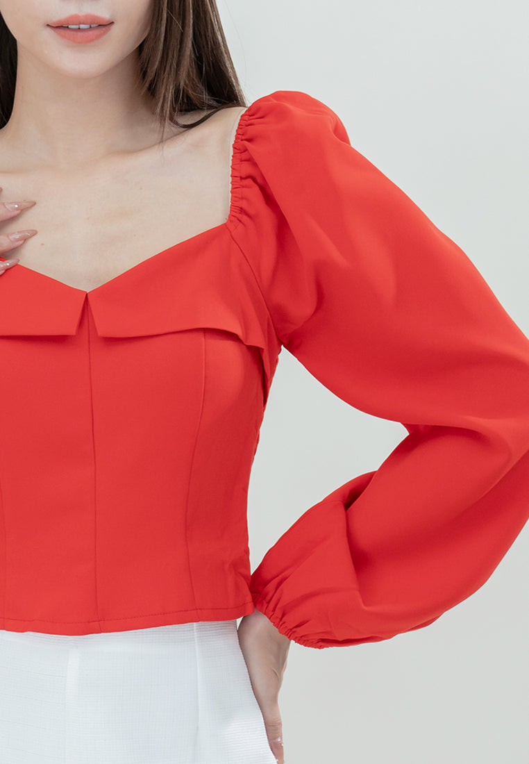 Plain B. Square-Neck Cropped Top