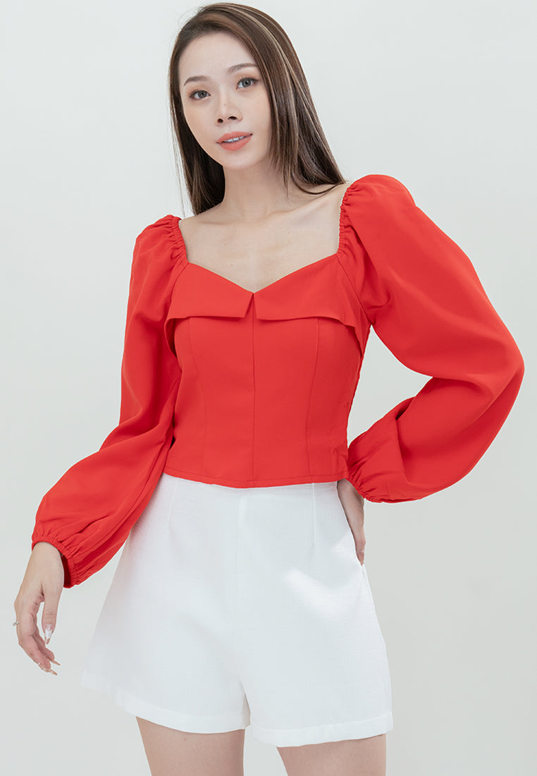 Plain B. Square-Neck Cropped Top