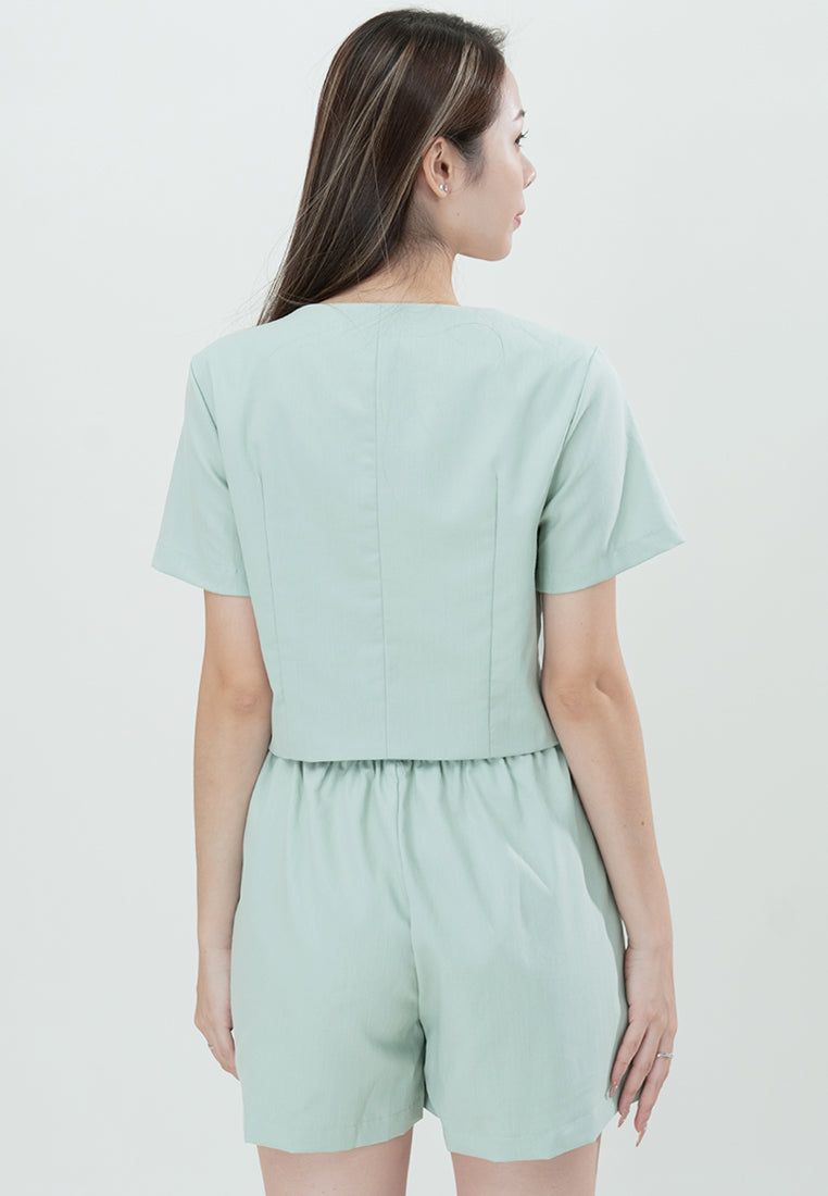Plain B. Round Neck Cropped Top