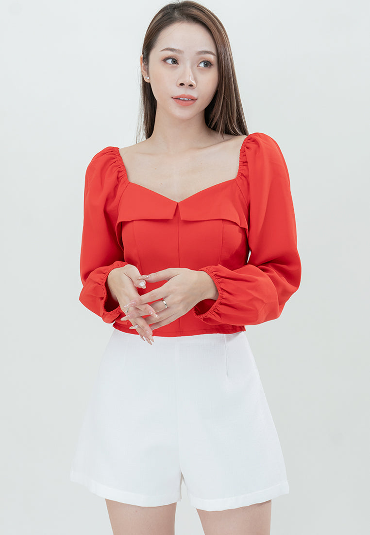 Plain B. Square-Neck Cropped Top