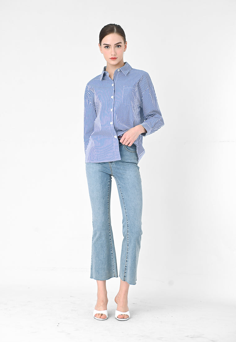 Plain B. Stripe Line Blouse