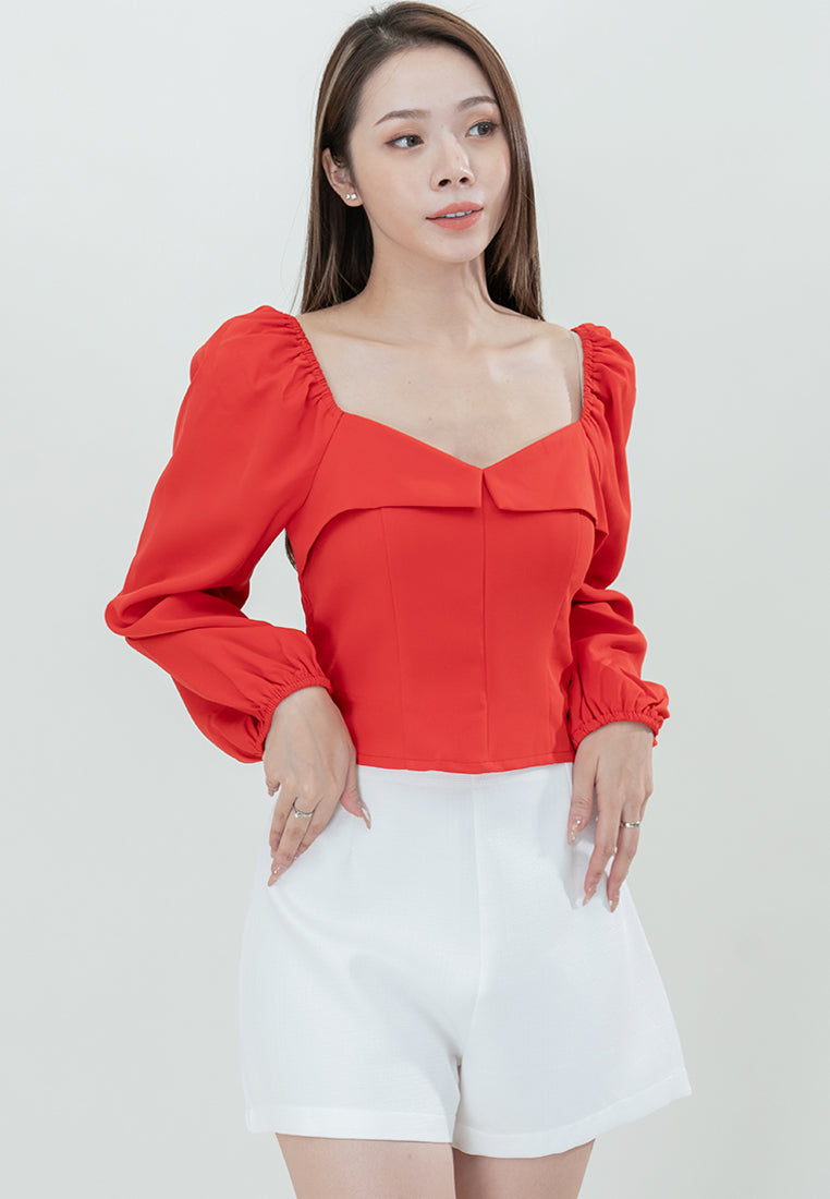 Plain B. Square-Neck Cropped Top