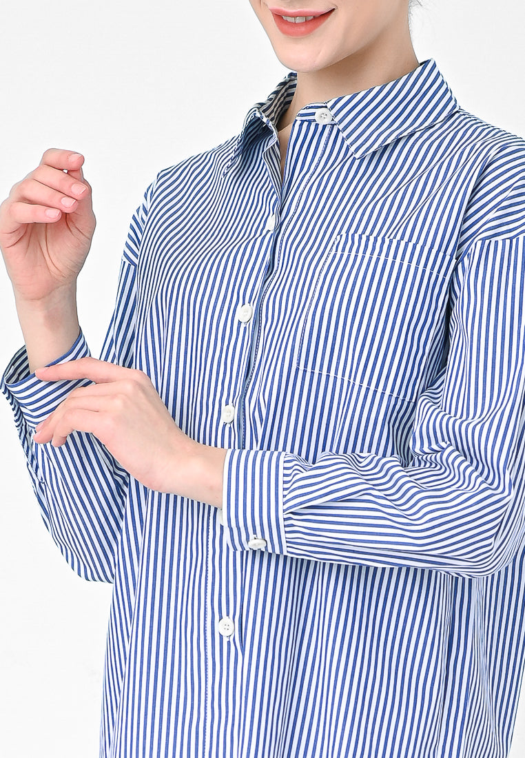 Plain B. Stripe Line Blouse