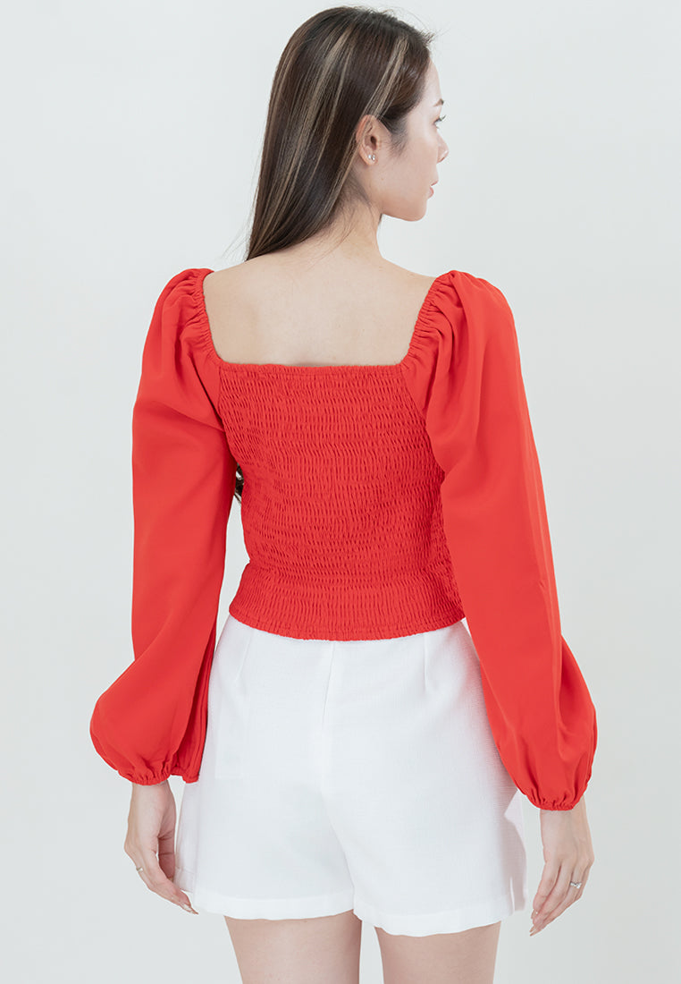 Plain B. Square-Neck Cropped Top