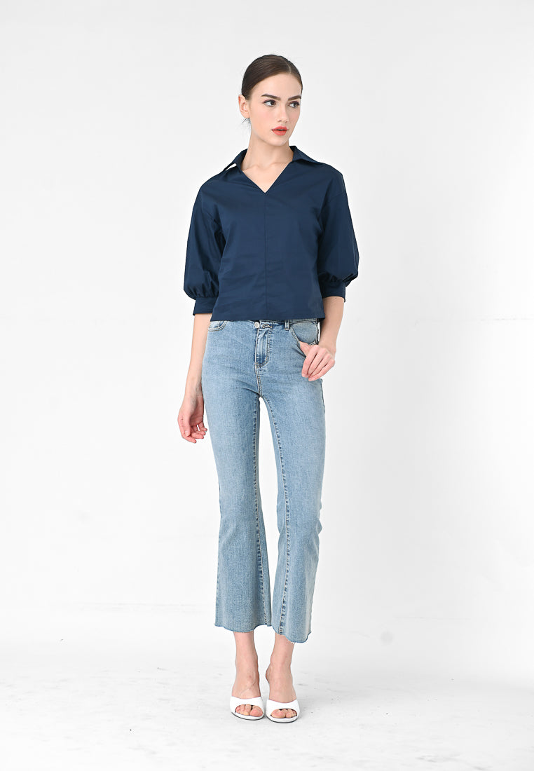Plain B. V-neck Blouse