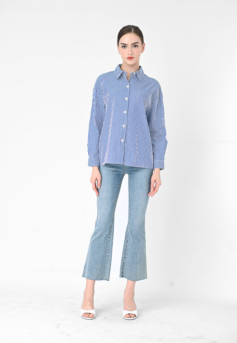 Plain B. Stripe Line Blouse