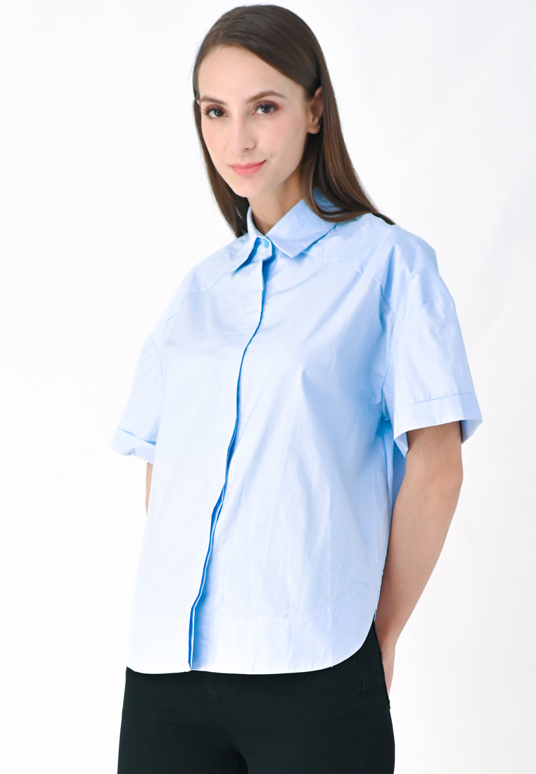 Plain B. Oversized Collar Shirt