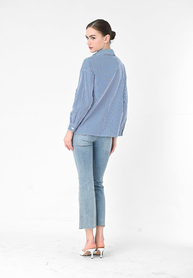 Plain B. Stripe Line Blouse