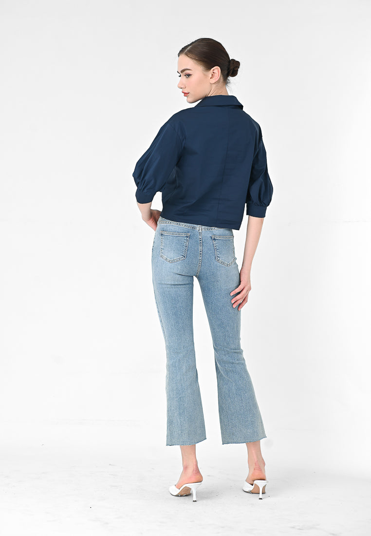Plain B. V-neck Blouse