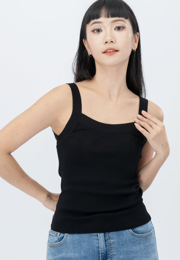 Plain B. Knitted Sleeveless Tank Top