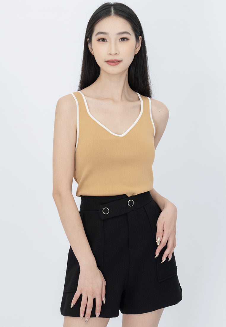 Plain B. Knitted Cropped Tank Top