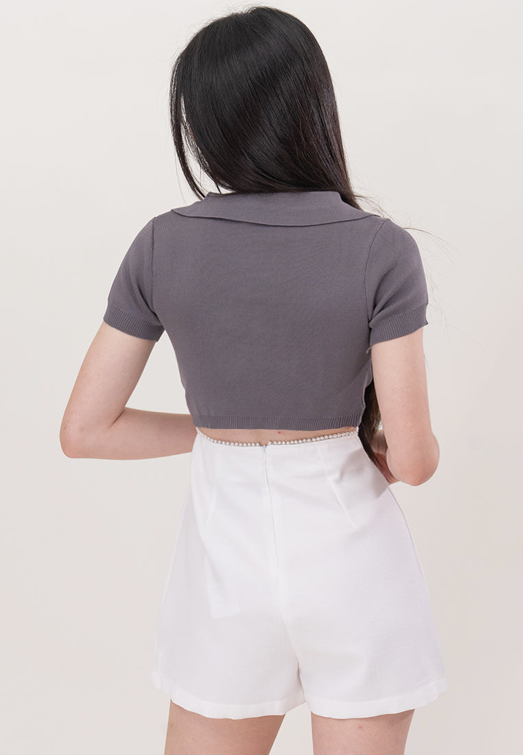 Plain B. Knitted Cropped Top