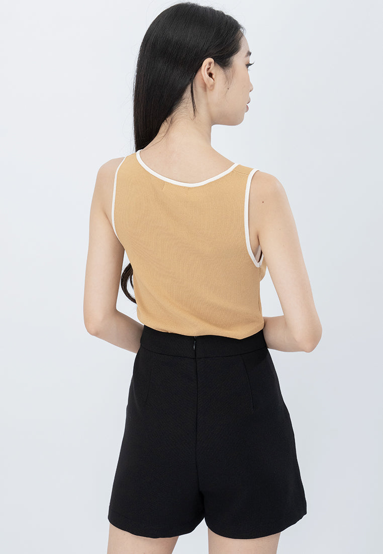Plain B. Knitted Cropped Tank Top