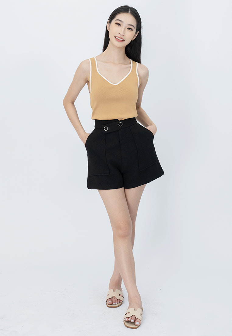 Plain B. Knitted Cropped Tank Top