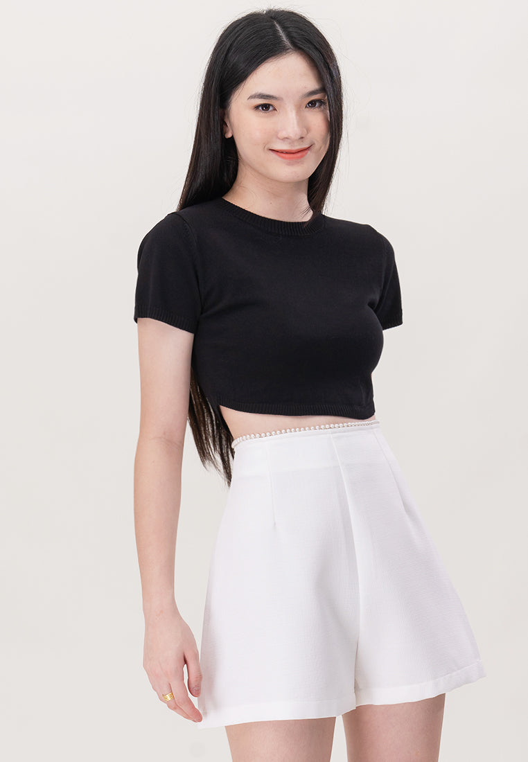 Plain B. Pearl Hem Tailored Shorts