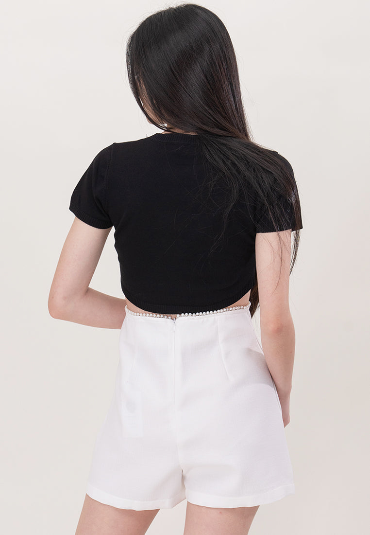 Plain B. Pearl Hem Tailored Shorts