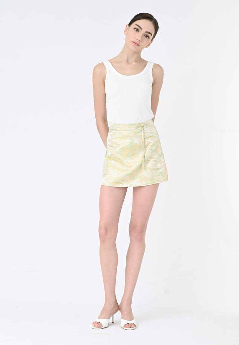 Plain B. Chinese Texture Print Skirt