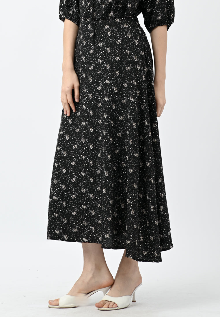 Plain B. Floral Midi Skirt