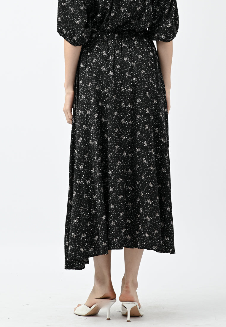 Plain B. Floral Midi Skirt