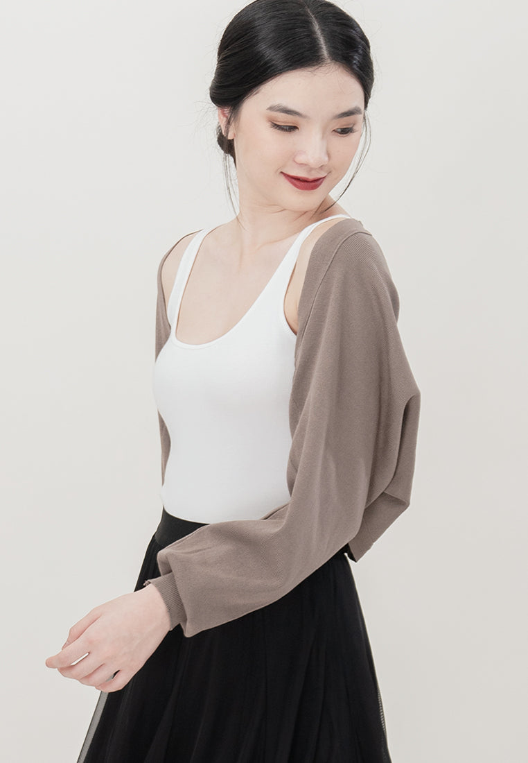 Plain B. Oversize Cropped Knitted Cardigan