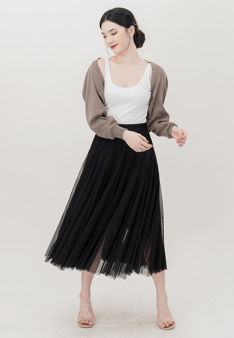 Plain B. Oversize Cropped Knitted Cardigan
