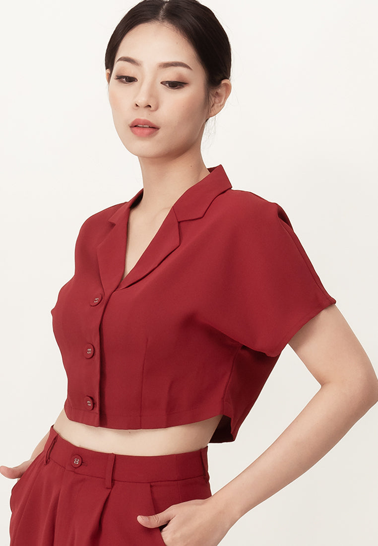 Plain B. Shirt Cropped Top
