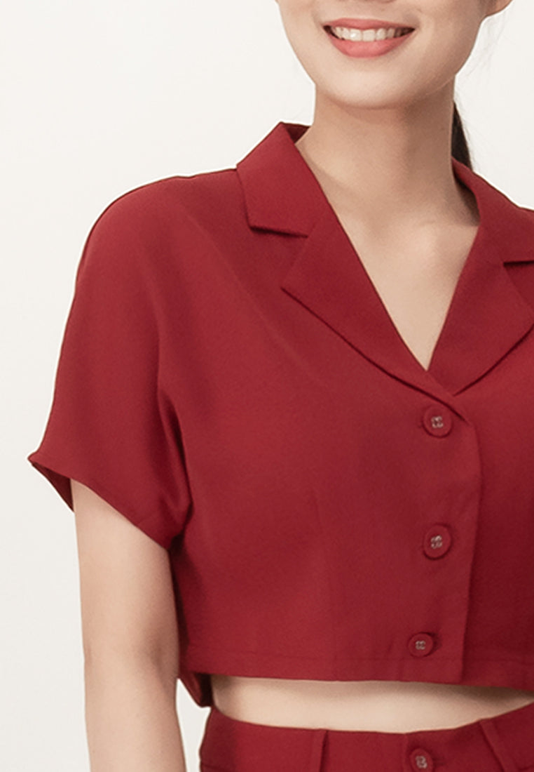 Plain B. Shirt Cropped Top