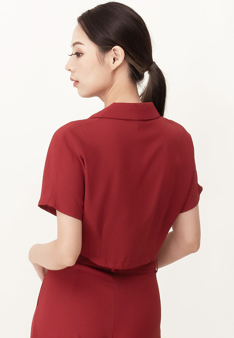 Plain B. Shirt Cropped Top
