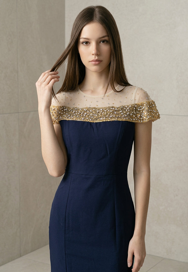 BebeButterfly Sequins Maxi Dinner Dress