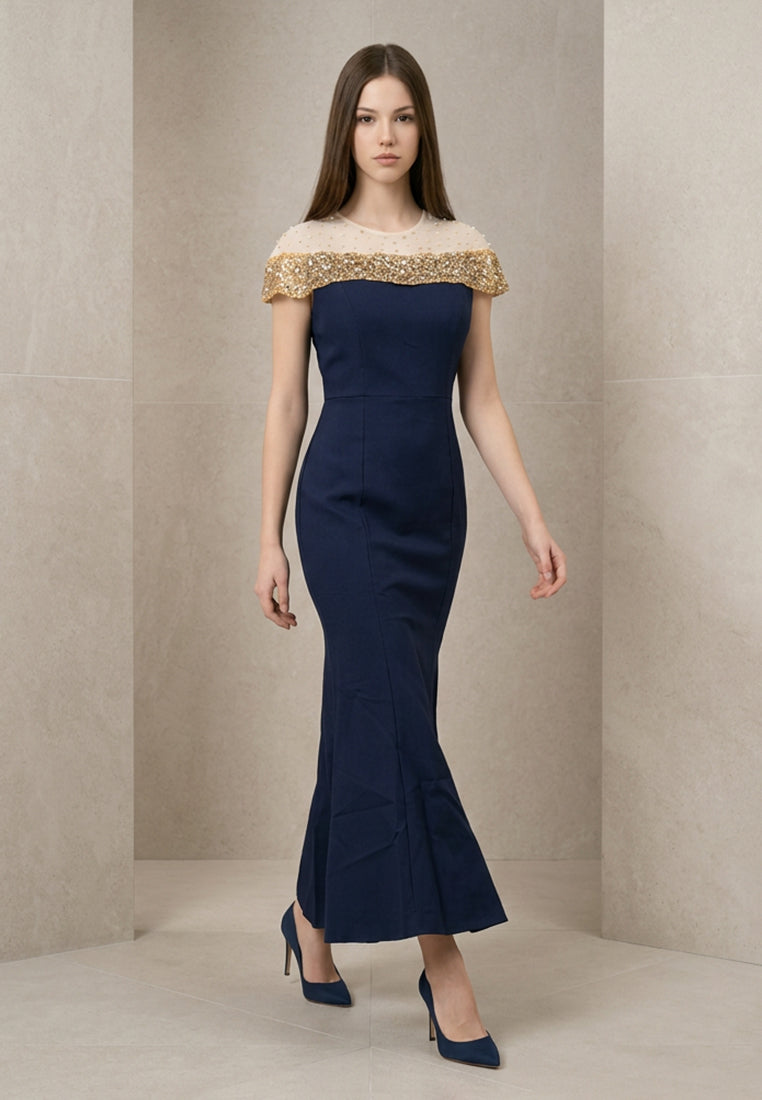 BebeButterfly Sequins Maxi Dinner Dress
