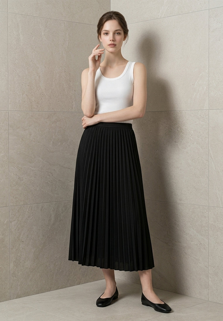 BebeBeige Stretchable Midi Skirt