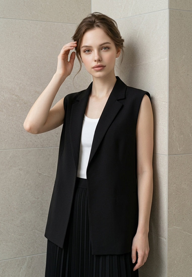 BebeBeige Sleeveless Blazer Coats