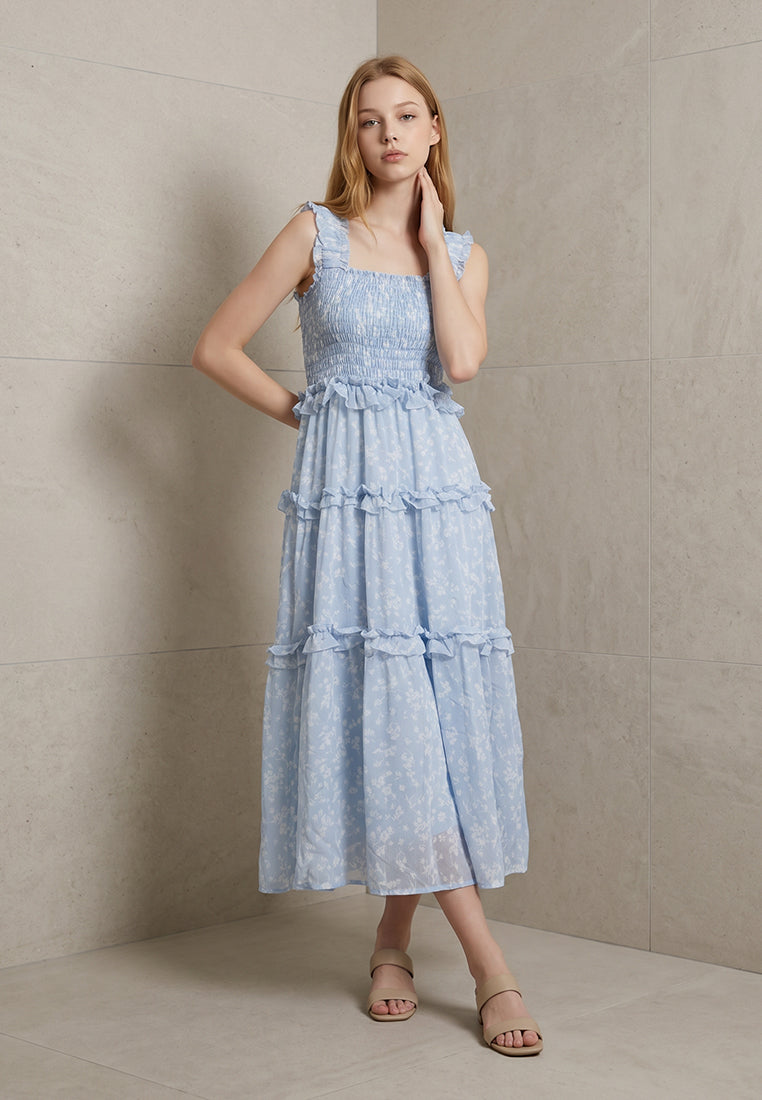 Plain B. Floral Layer Midi Dress