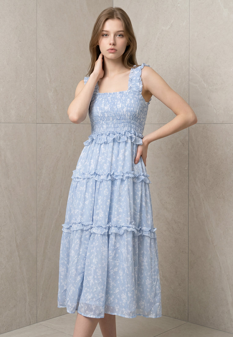 Plain B. Floral Layer Midi Dress