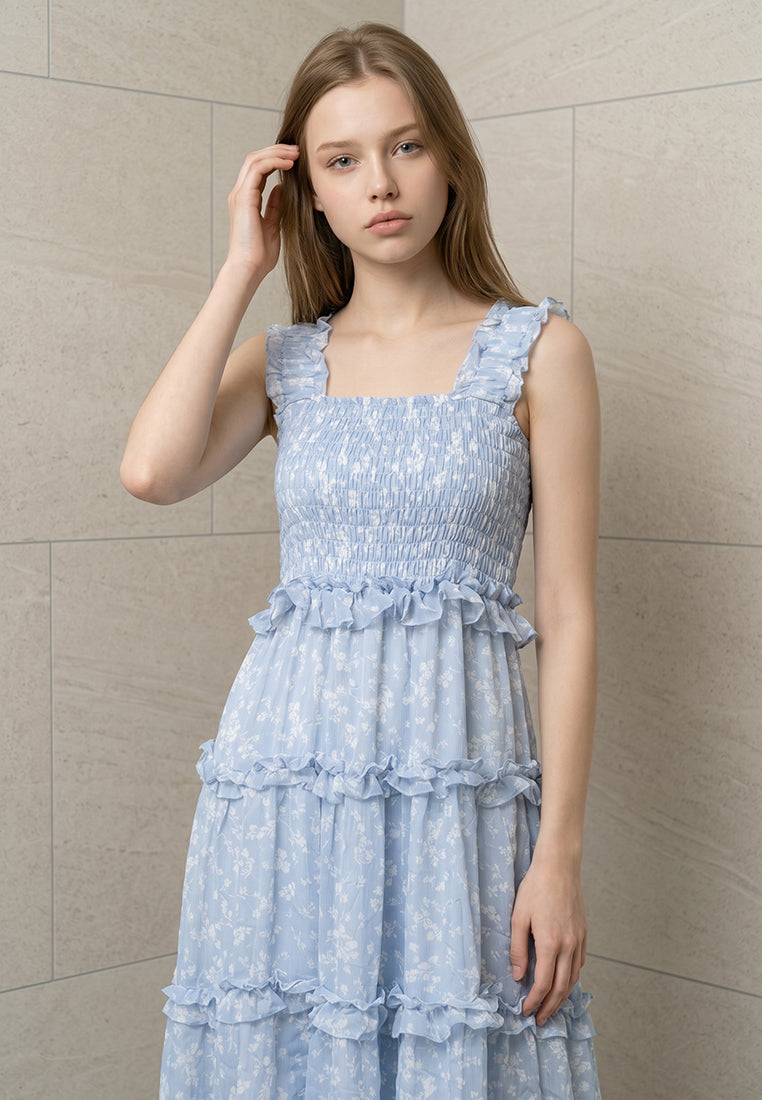 Plain B. Floral Layer Midi Dress