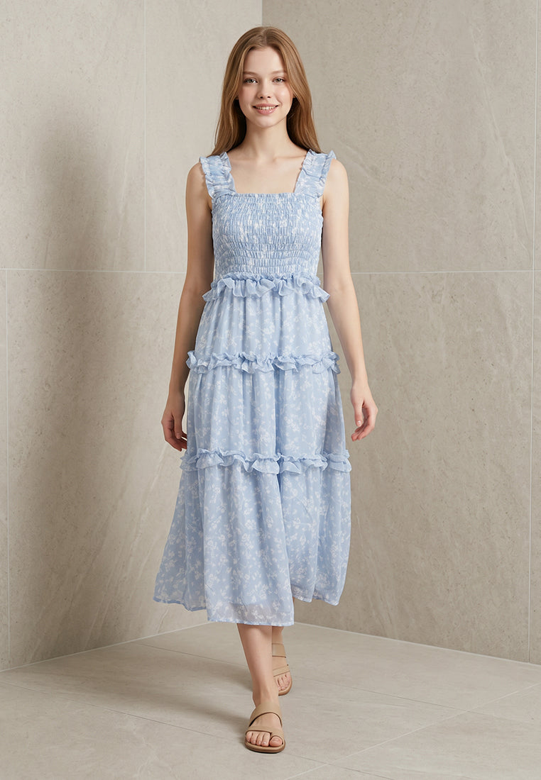 Plain B. Floral Layer Midi Dress