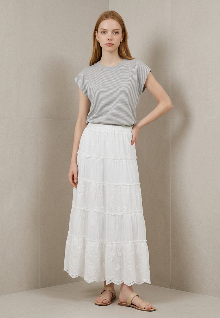 Plain B. Striped Sleeveless Cotton Top